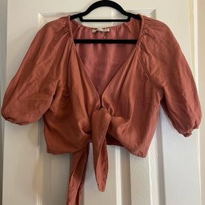 Abercrombie tie- front crop top